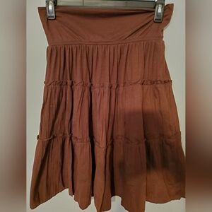 Brown Tiered Women's Skirt